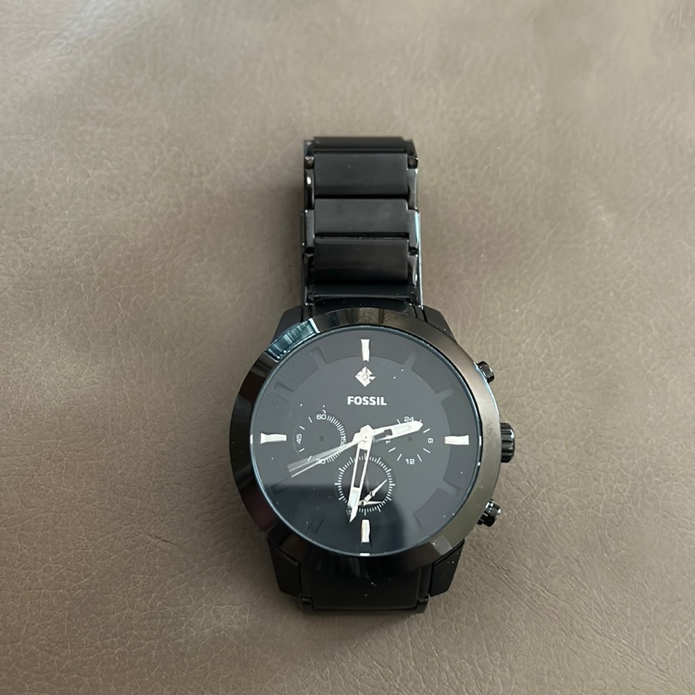 Men’s Fossil Watch Black Metal